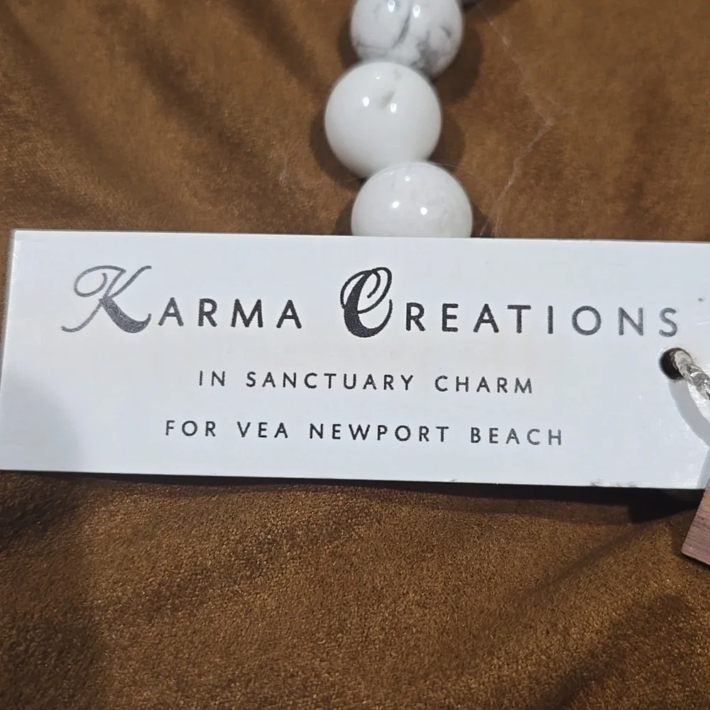 Karma Creations white gray beads bracelet NEW with tags